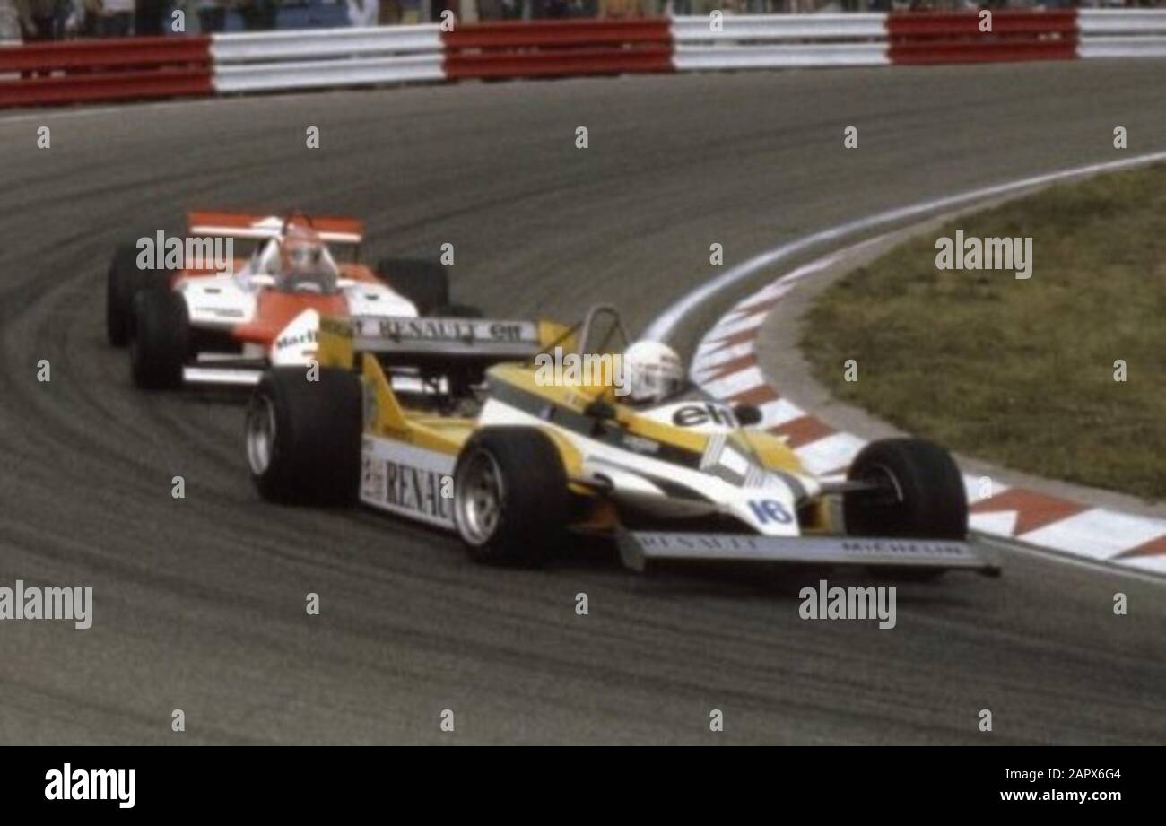 René Arnoux au Grand Prix des Pays-Bas du Grand Prix de 1981 au circuit de Zandvoort; non 2: René Arnoux devant l'action; Banque D'Images