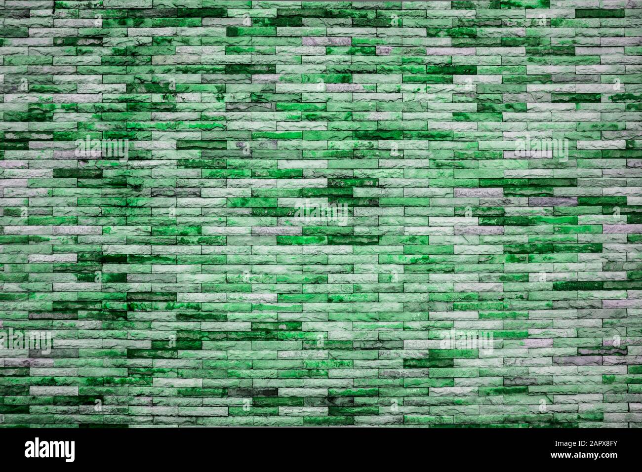Motifs muraux abstraits à briques vertes en tant qu'arrière-plan ou textures Banque D'Images