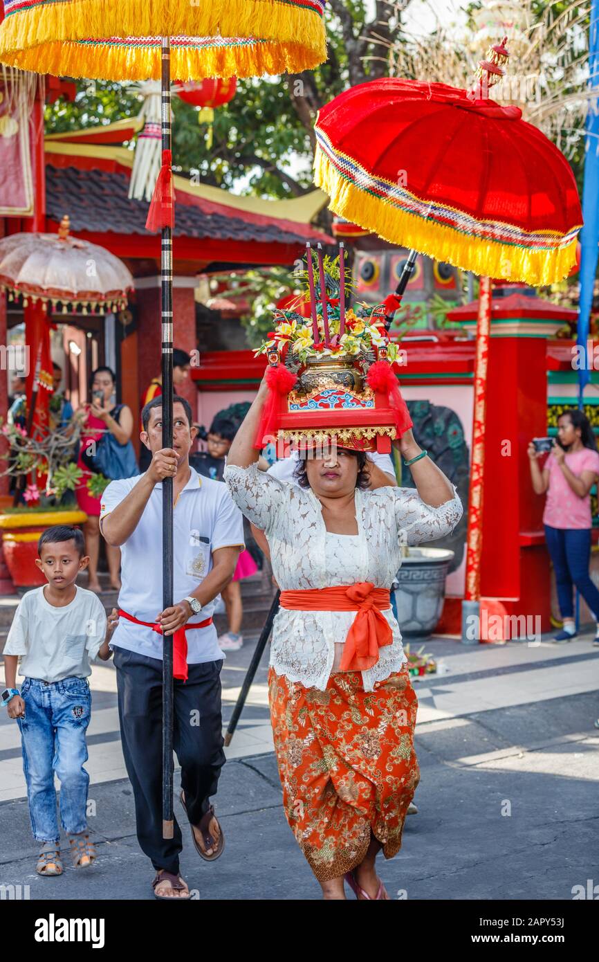 Vihara Dharmayana, Temple Bouddhiste Chinois À Kuta, Bali, Indonésie. 24 Janvier 2020. Communauté sino-indonésienne célébrant le nouvel an lunaire. Banque D'Images