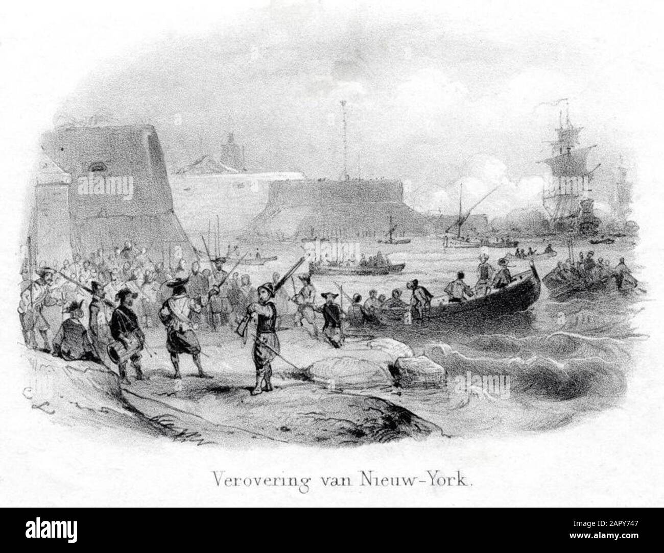 Conquête De New York/New Amsterdam, États-Unis D'Amérique. Photo d'impression. Banque D'Images