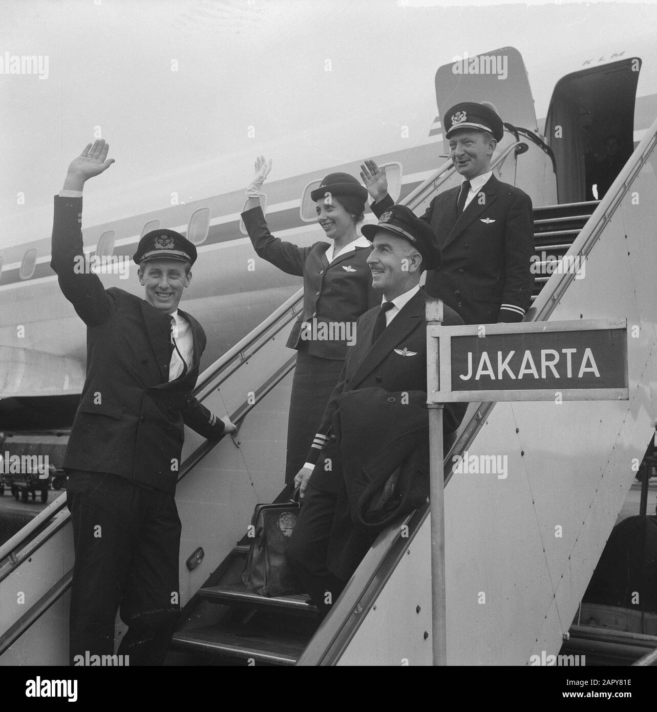 La première machine KLM part de Schiphol à Djakarta Date: 4 mai 1963 mots clés: AREFO Nom de l'institution: KLM Banque D'Images