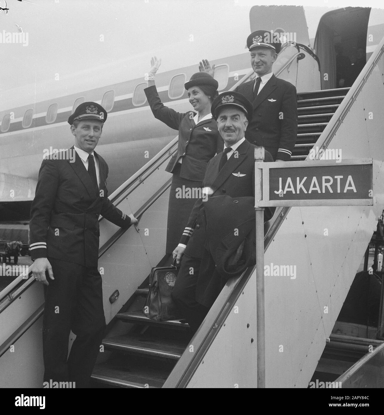 La première machine KLM part de Schiphol à Djakarta Date: 4 mai 1963 mots clés: AREFO Nom de l'institution: KLM Banque D'Images