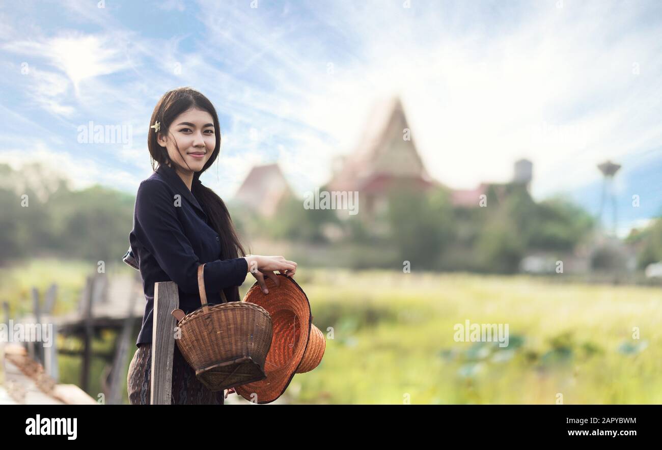Locaux de travail femme thaïlandaise Banque D'Images