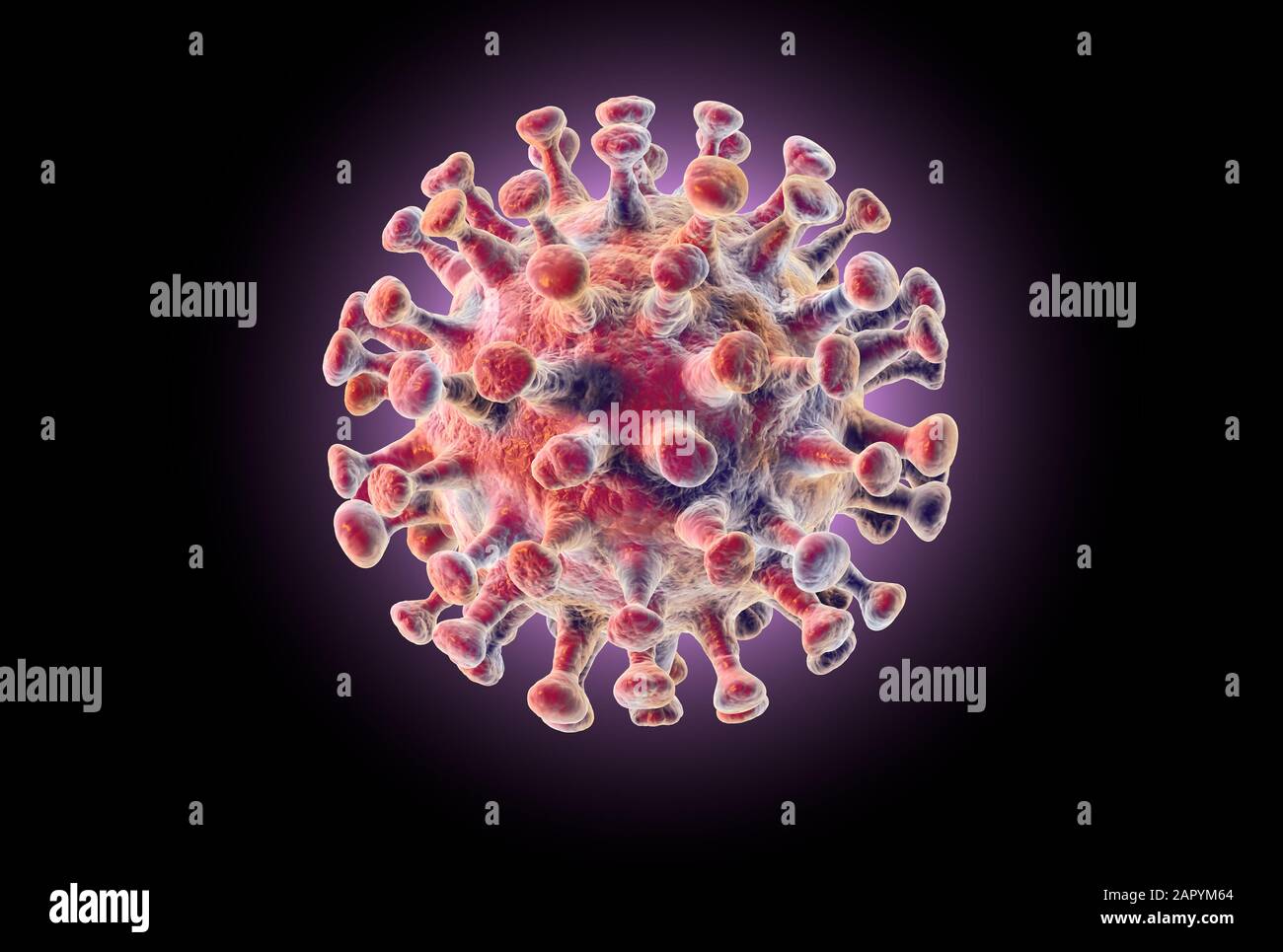 Illustration tridimensionnelle montrant le virus corona, le virus MERS, le syndrome respiratoire du Moyen-Orient Banque D'Images