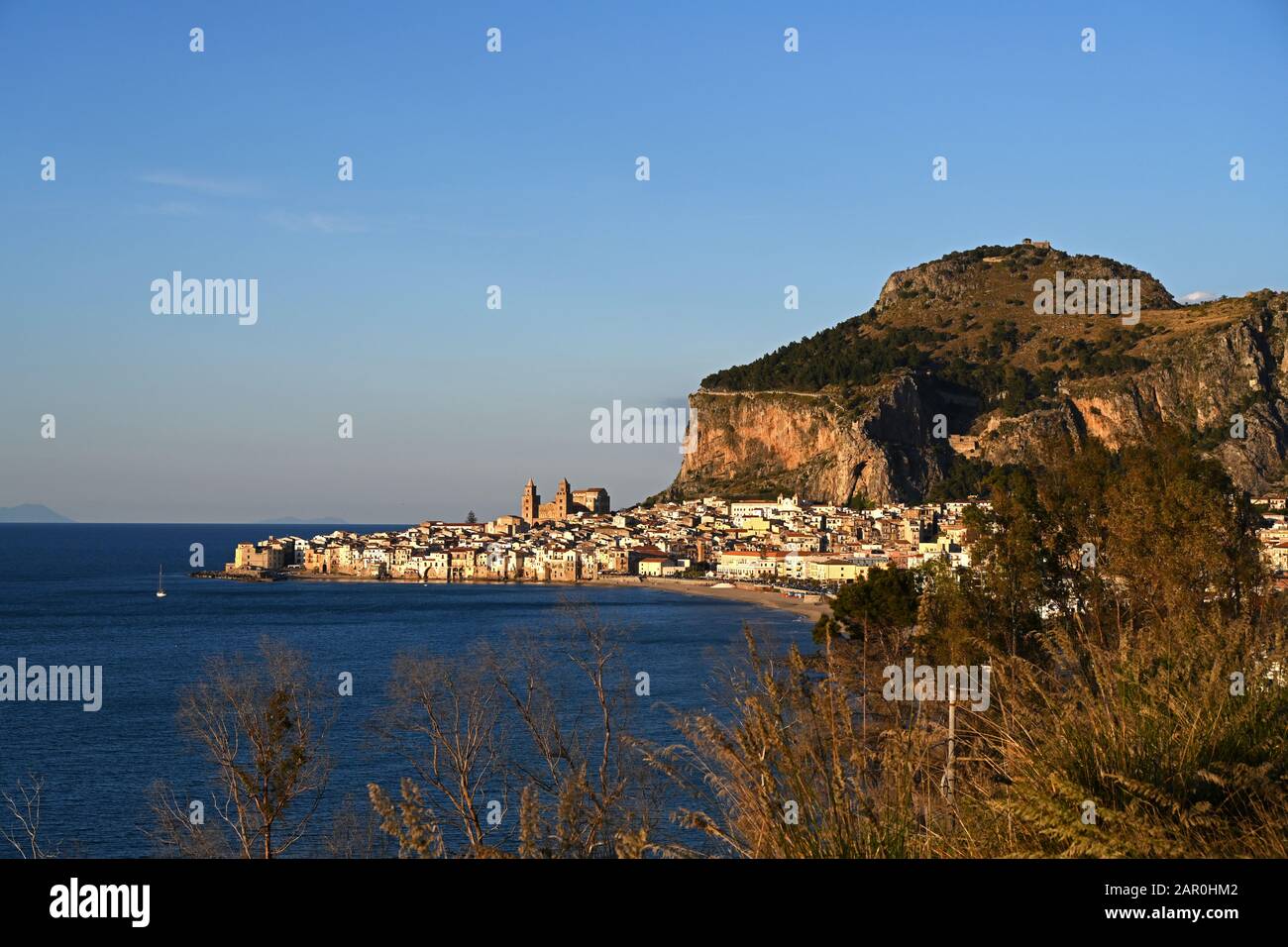 Cefalu au soleil du soir Banque D'Images