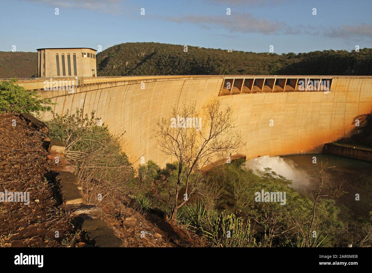 Mur Du Barrage De Jozini, Barrage De Aka Pongolapoort, Nord De Quazulu Natal, Afrique Du Sud. Banque D'Images