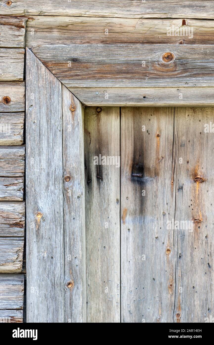 Détail d'une vieille porte en bois Banque D'Images