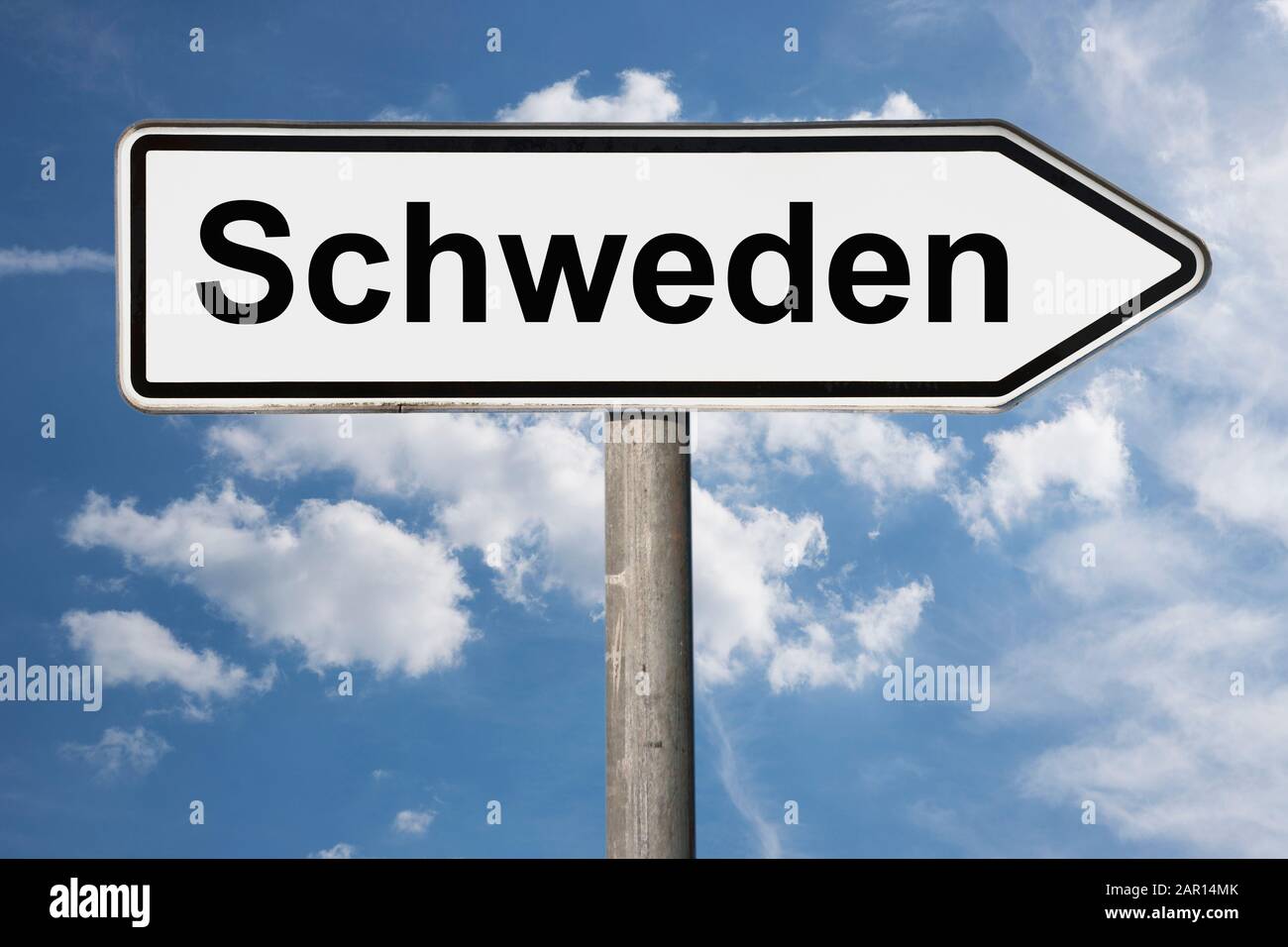 Photo détaillée d'un panneau avec l'inscription Schweden (Suède), Europe Banque D'Images