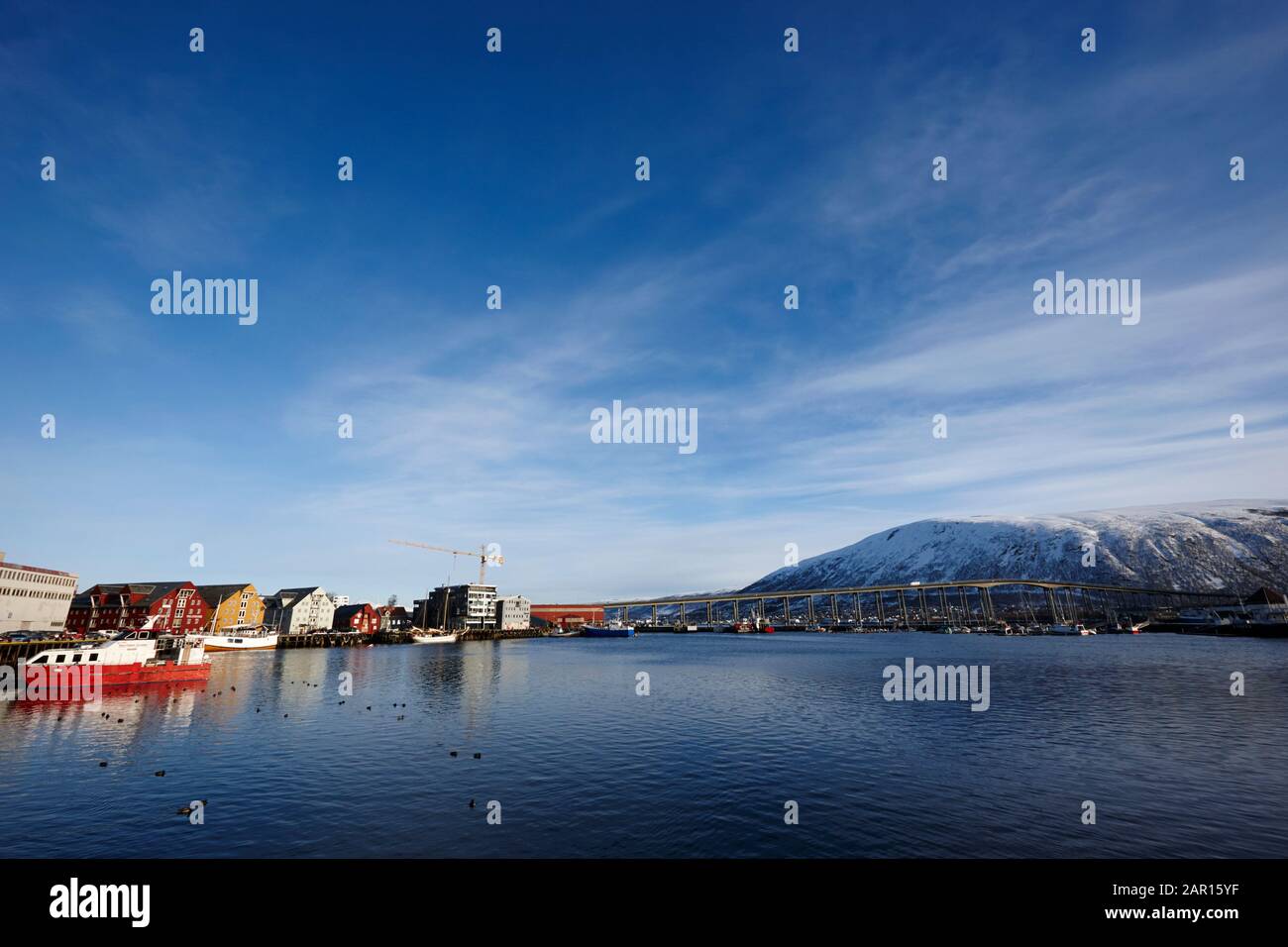 port de tromso et pont de norvège Banque D'Images