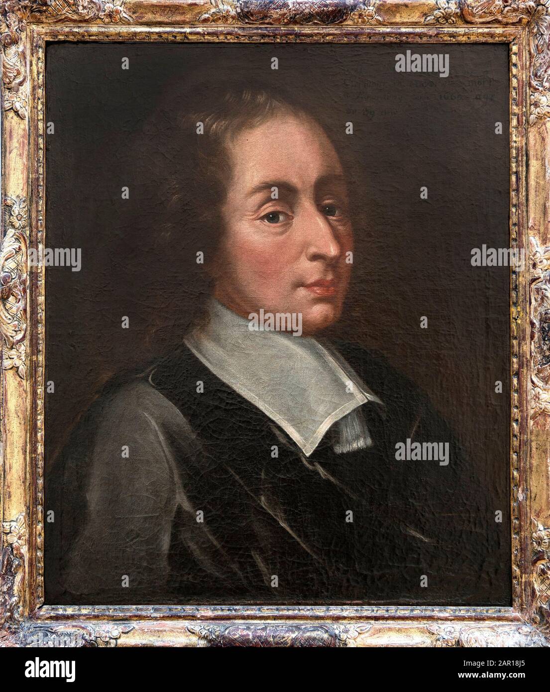 Portrait de Blaise Pascal - Portrait de Blaise Pascal par François II Quesnel (1637-1699) - Clermont-Ferrand . Banque D'Images