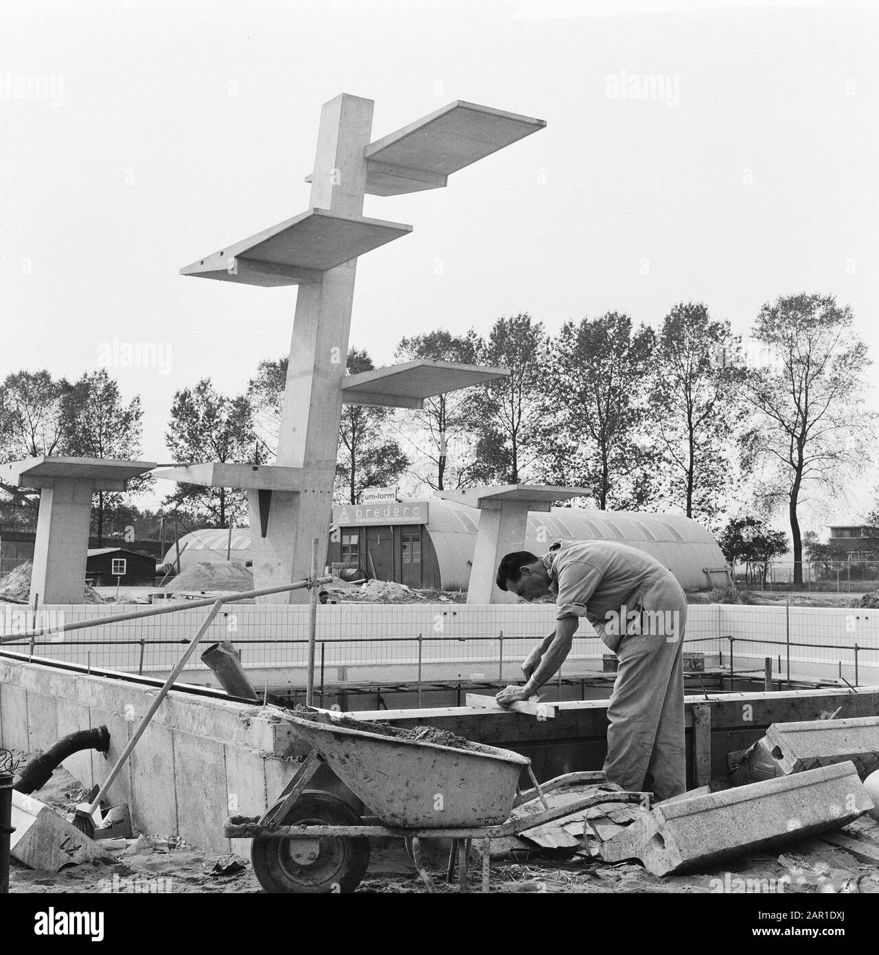 Préparations Championnats D'Europe Natation, Overzi (Travail) Date : 27 Septembre 1965 Mots Clés : Championdes, Préparations, Travail, Natation Banque D'Images