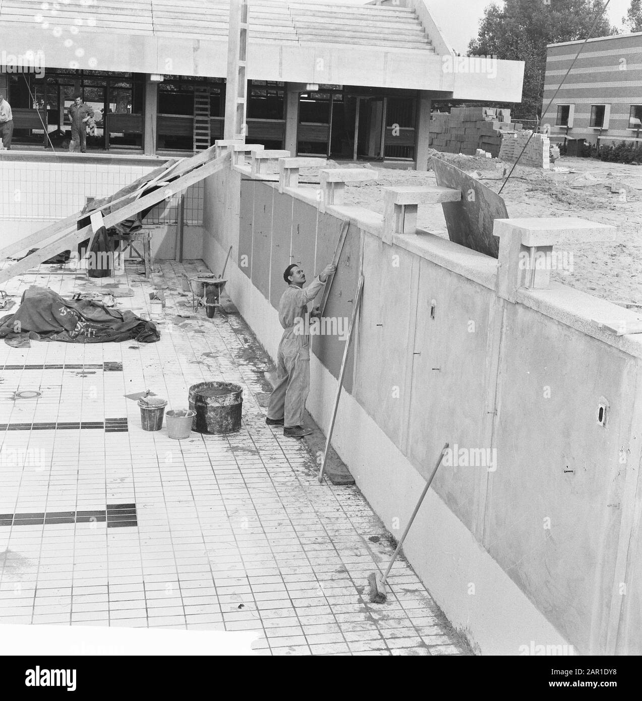 Préparations Championnats D'Europe Natation, Overzi (Travail) Date : 27 Septembre 1965 Mots Clés : Championdes, Préparations, Travail, Natation Banque D'Images