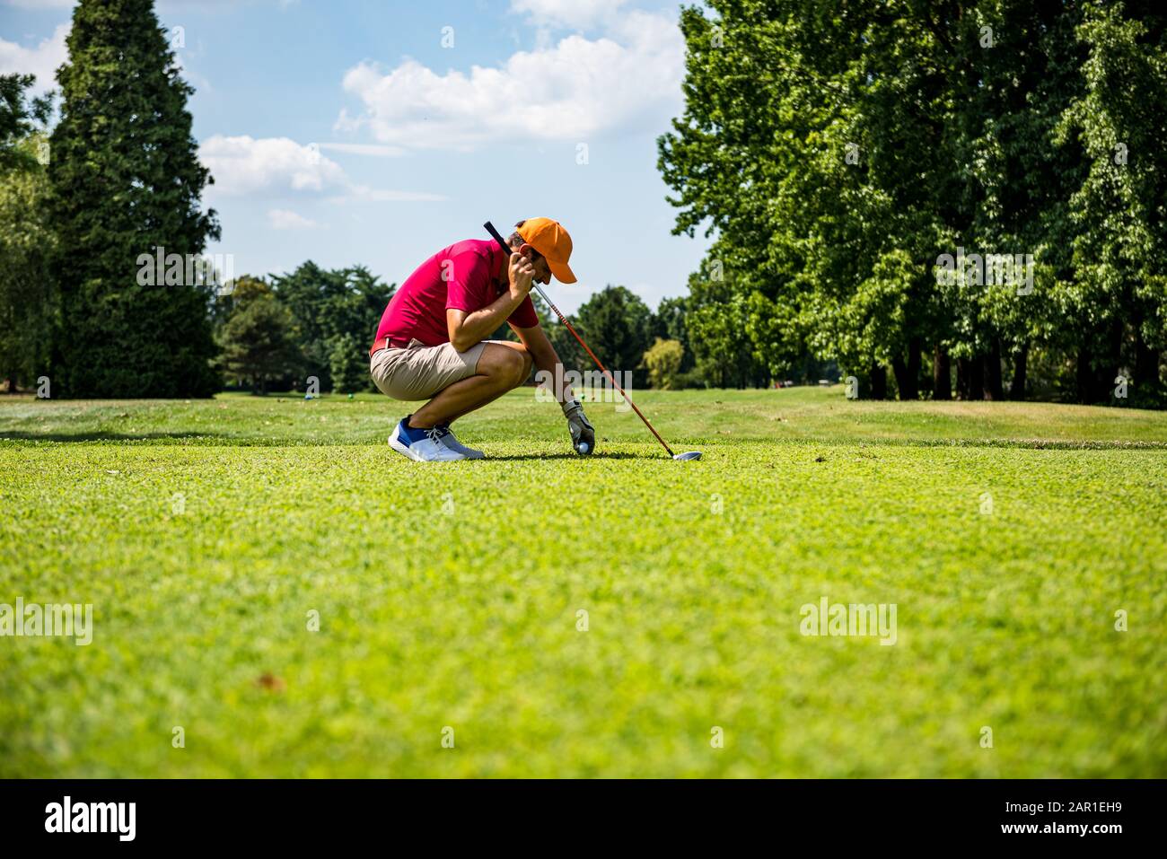 Frapper la photo de golf parfaite Banque D'Images