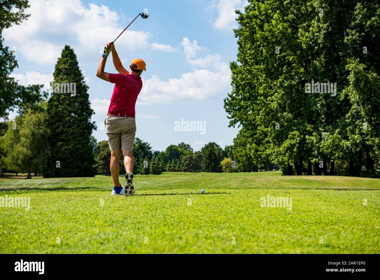Frapper la photo de golf parfaite Banque D'Images