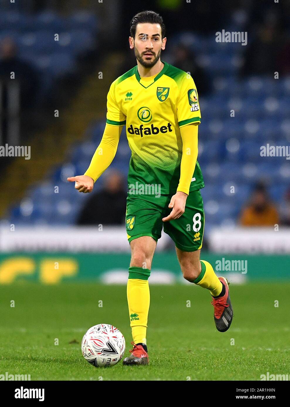 Mario Vrancic de Norwich City lors du quatrième match de la FA Cup à Turf Moor, Burnley. Banque D'Images