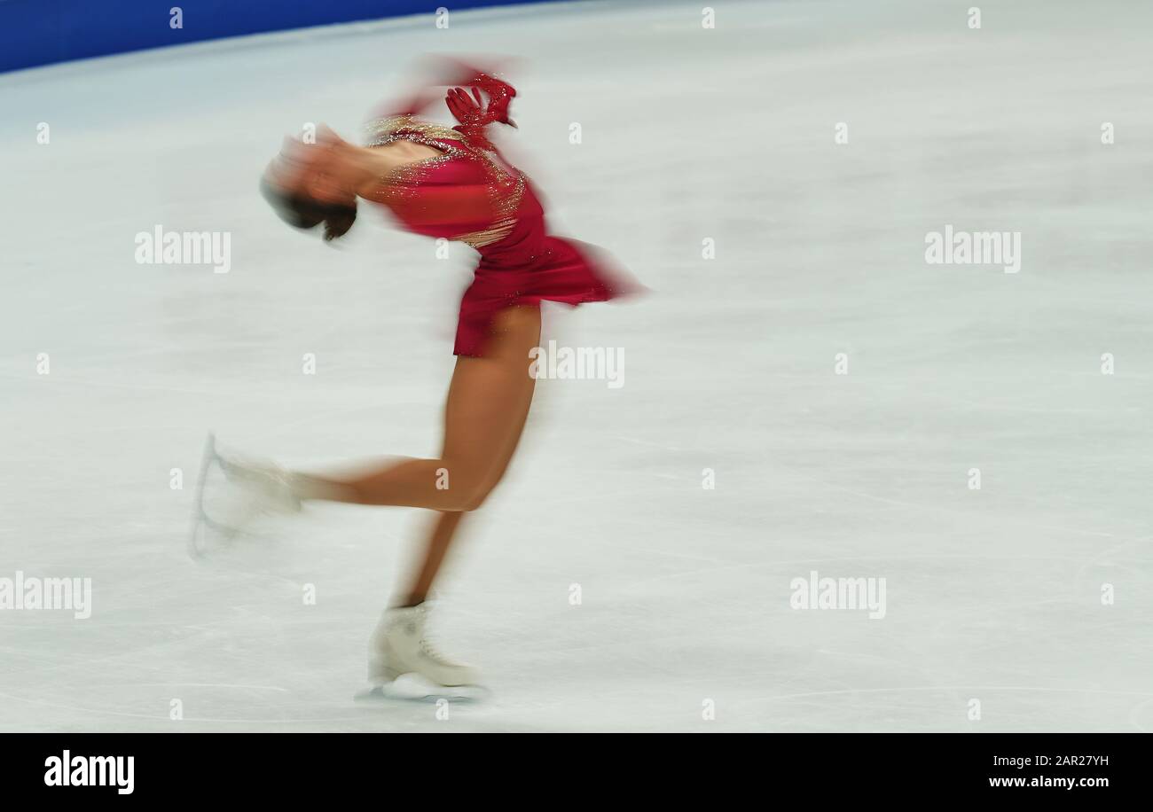 Steiermarkhalle, Graz, Autriche. 25 janvier 2020 : Nicole Schott, de l'Allemagne, en action lors des Championnats européens de patinage artistique pour femmes à Kim Price/CSM Banque D'Images