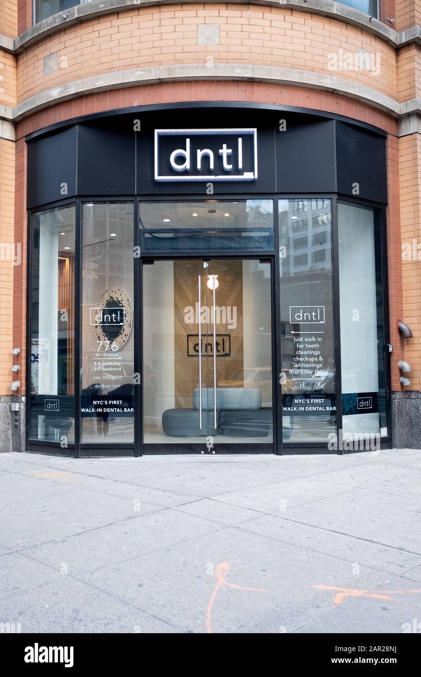 DTL. Le premier bar dentaire dentiste de New York City. Sur la Sixième Avenue et la 26ème rue à Manhattan, New York City.dental Banque D'Images