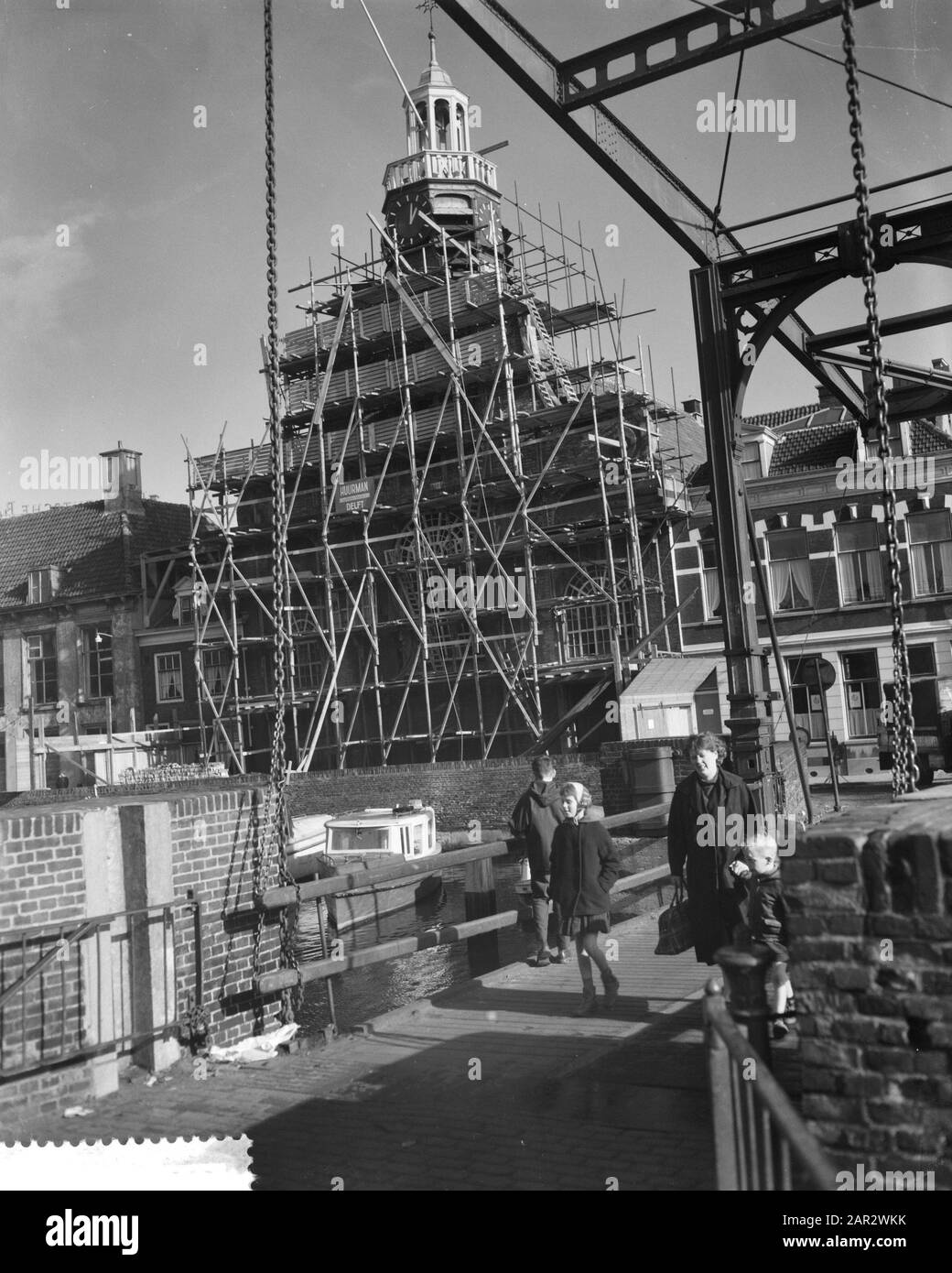 [Restauration 'Église De Pilgrimpares' Delfshaven] Date: 30 Octobre 1959 Lieu: Rotterdam, Zuid-Holland Mots Clés: Assignations Nom De L'Institution: Esso, Vrije Volk Banque D'Images