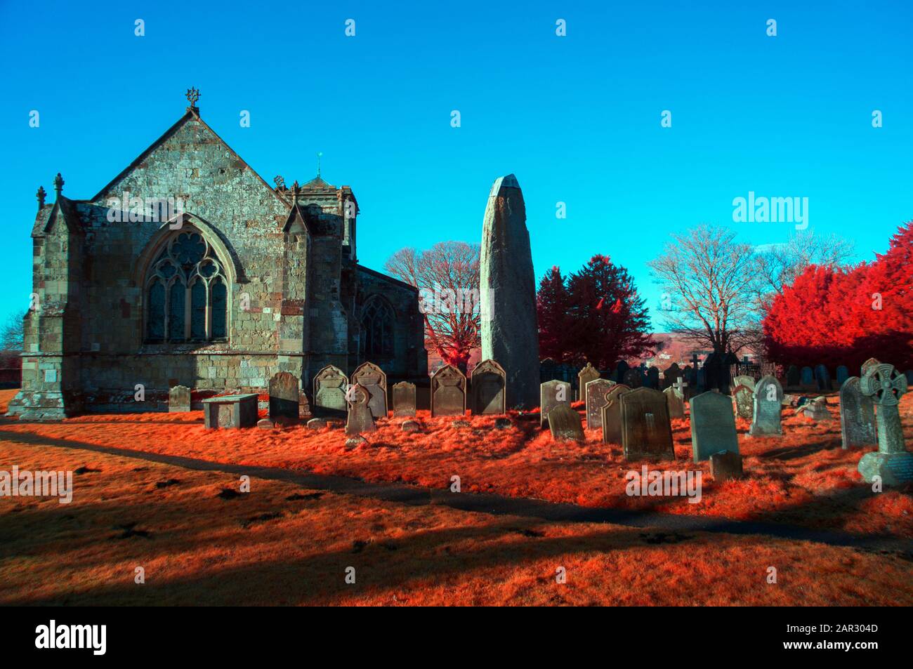 Rudston Monolithe Et Eglise, Yorkshire De L'Est Banque D'Images