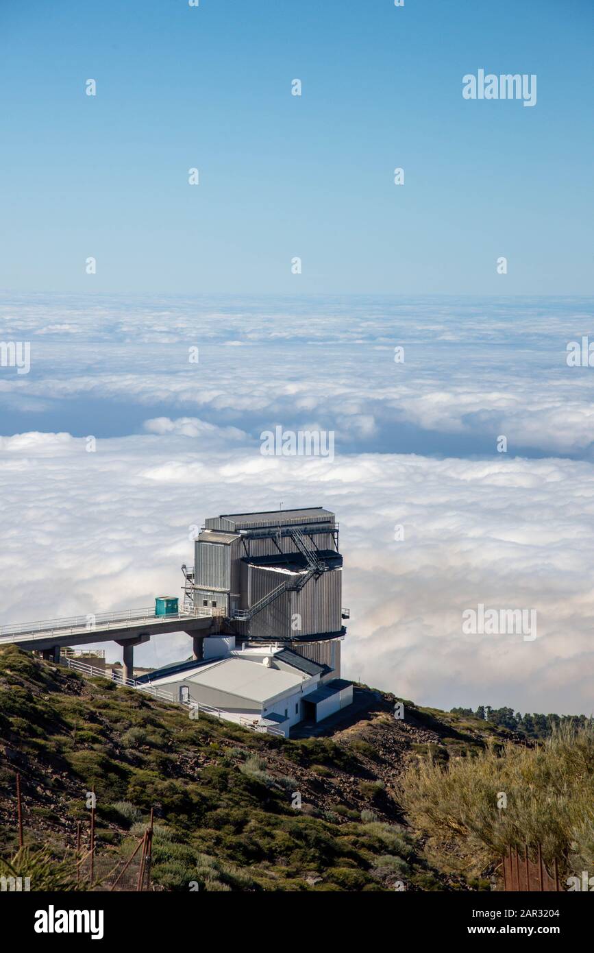 Roque de los Muchachos. Observatoire sur la Palma, île des Canaries, Espagne Banque D'Images