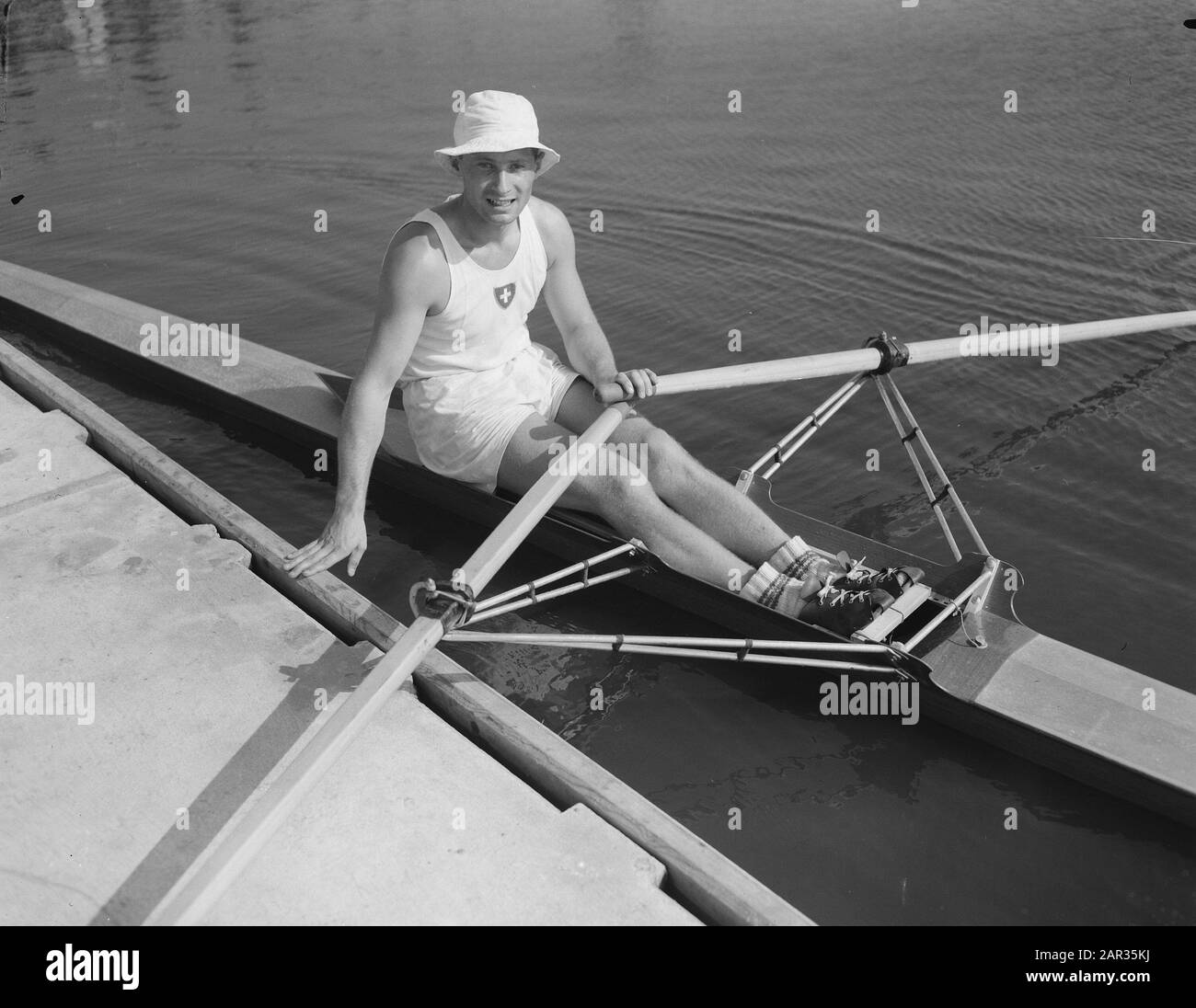 Championnats d'aviron européens hommes, photos d'équipe pour les matchs, divers participants Date : 26 août 1954 mots clés : labour, Championnats d'aviron, participants Banque D'Images