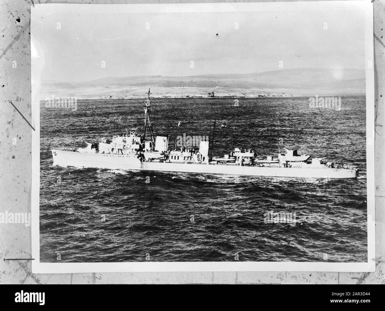 Destroyer Hr. Mme Dan. Isaac Sweers Date : 1940-1942 lieu : Grande-Bretagne mots clés : photographies aériennes, marine, navires de guerre, seconde Guerre mondiale Banque D'Images