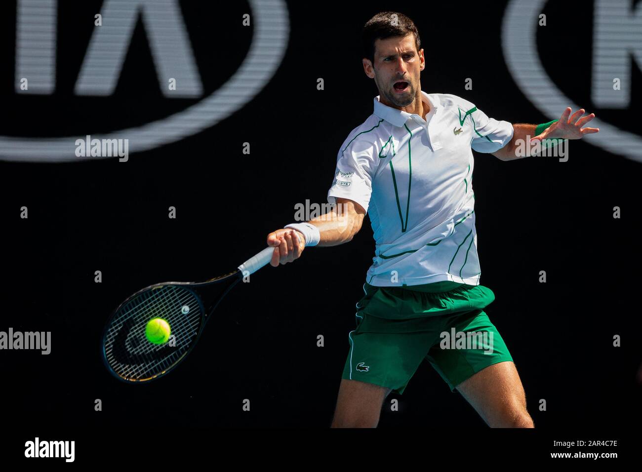 Melbourne, Australie. 26 Janvier 2020. Novak Djokovic Pendant L'Open D'Australie. Crédit: Dave Hemaison/Alay Live News Banque D'Images