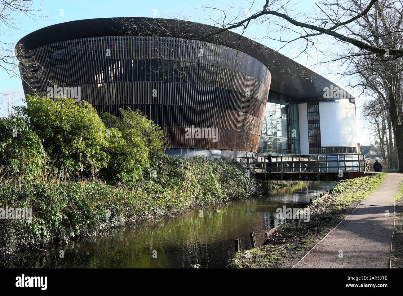 Royal Welsh College of Music and Drama Building View from Bute Park in Winter Cardiff Wales UK KATHY DEWITT Banque D'Images