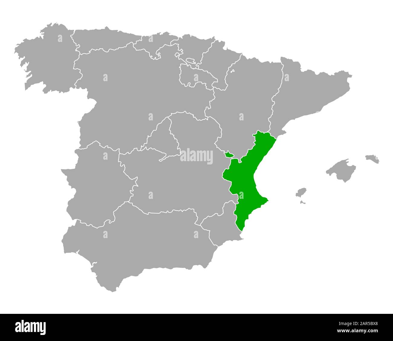 Carte de Valencia en Espagne Photo Stock - Alamy