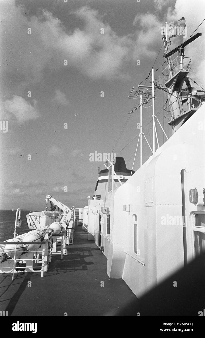 Navire de passagers Queen Juliana. Pont supérieur Date : le 14 octobre 1968 mots clés : navires à passagers, expédition Banque D'Images