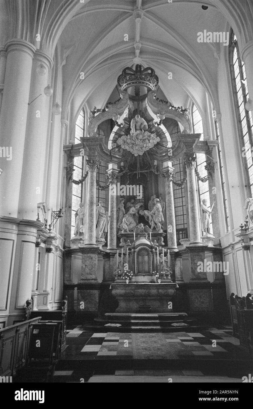 Intérieur de l'église à Thorn, abbaye du 10ème siècle Date: 29 juillet 1968 lieu: Limbourg, Thorn mots clés: Intérieurs, églises, monastères, monuments Banque D'Images