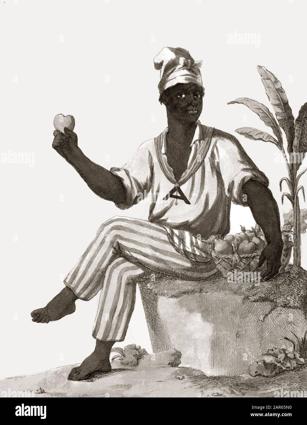 'Je suis libre', allégorie de la première libération des esclaves dans les Antilles, vers 1794 - moi libre (je suis libre) Banque D'Images