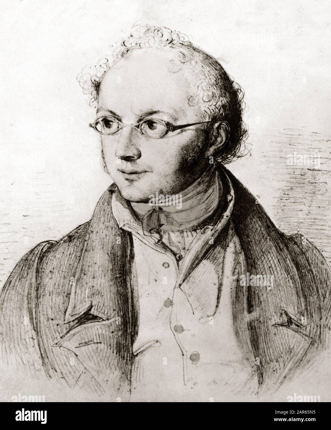 Portrait du banquier allemand Abraham Mendelssohn Bartholdy (1776-1835) - Abraham Mendelssohn Bartholdy, bannier et philanthrope Allémanand - grave Banque D'Images