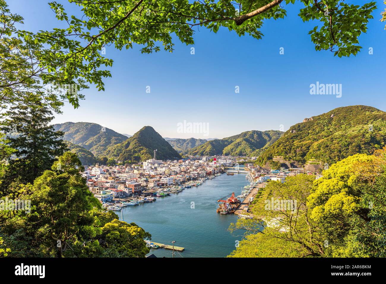Shimoda, ville du Japon en journée sur la péninsule d'Izu. Banque D'Images