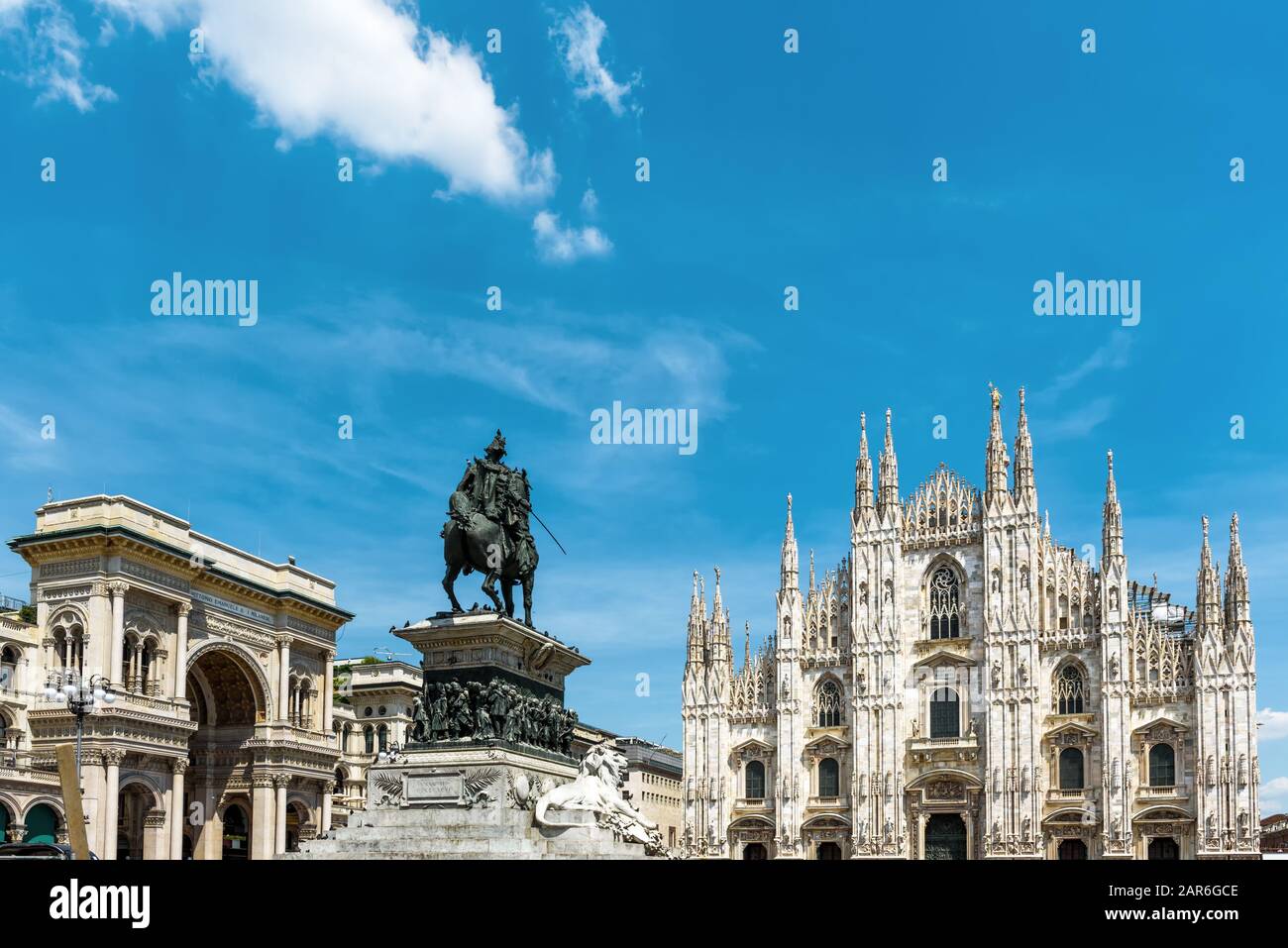 Cathédrale de Milan (Duomo di Milano), Galleria et monument à Victor Emmanuel II sur la Piazza del Duomo à Milan, Italie. Le Duomo de Milan est le plus grand chu Banque D'Images