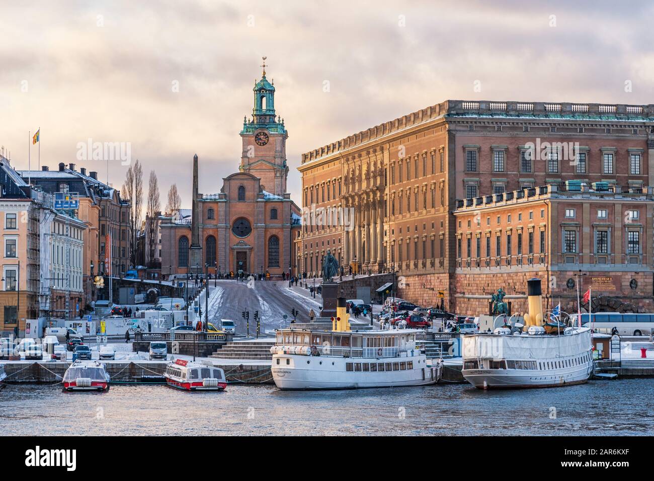 Storkyrkan à côté du slottet Kungliga, Stockholm. Banque D'Images