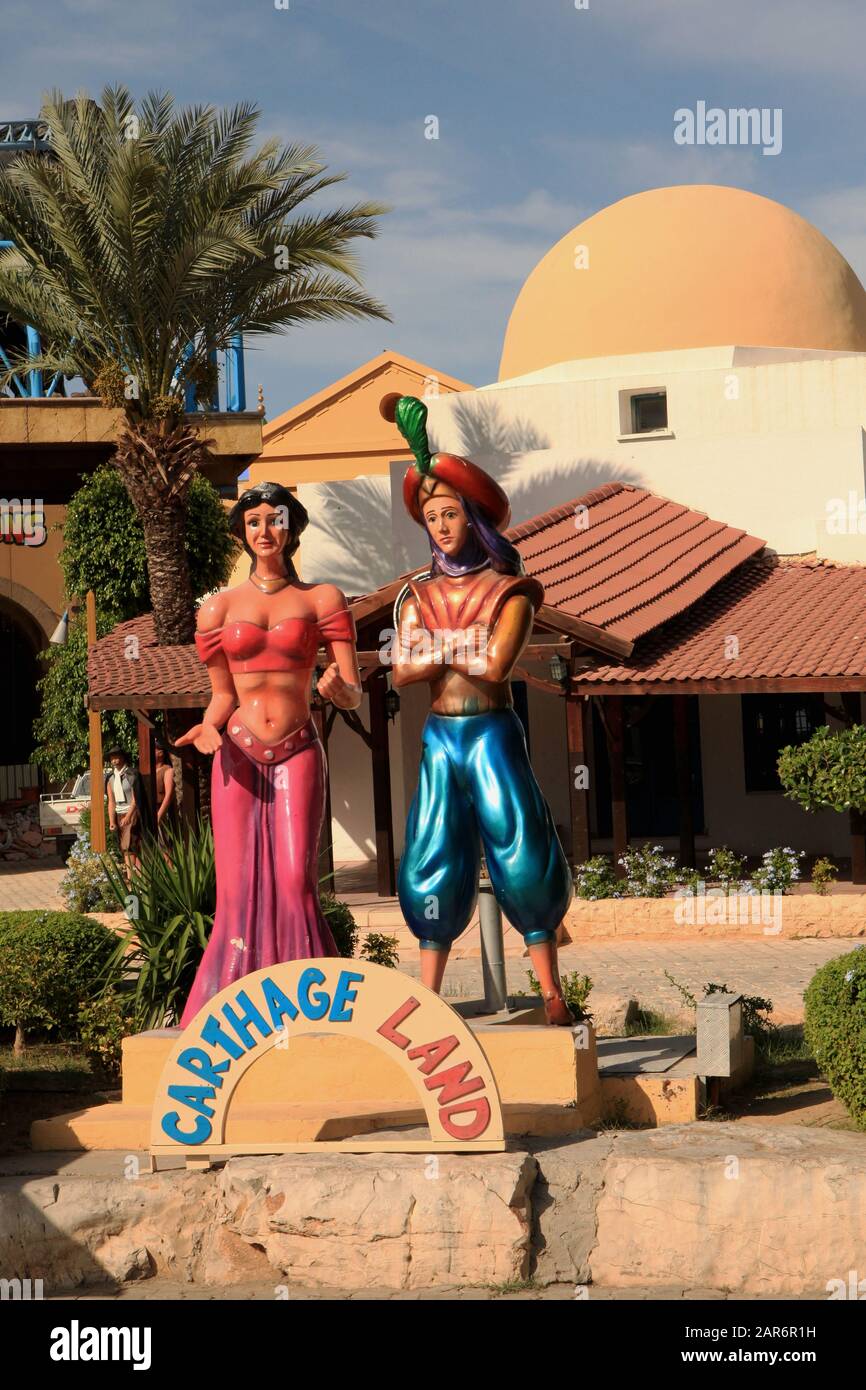 Entrée à Carthage Land, un parc d'attractions populaire à Hammamet Banque D'Images