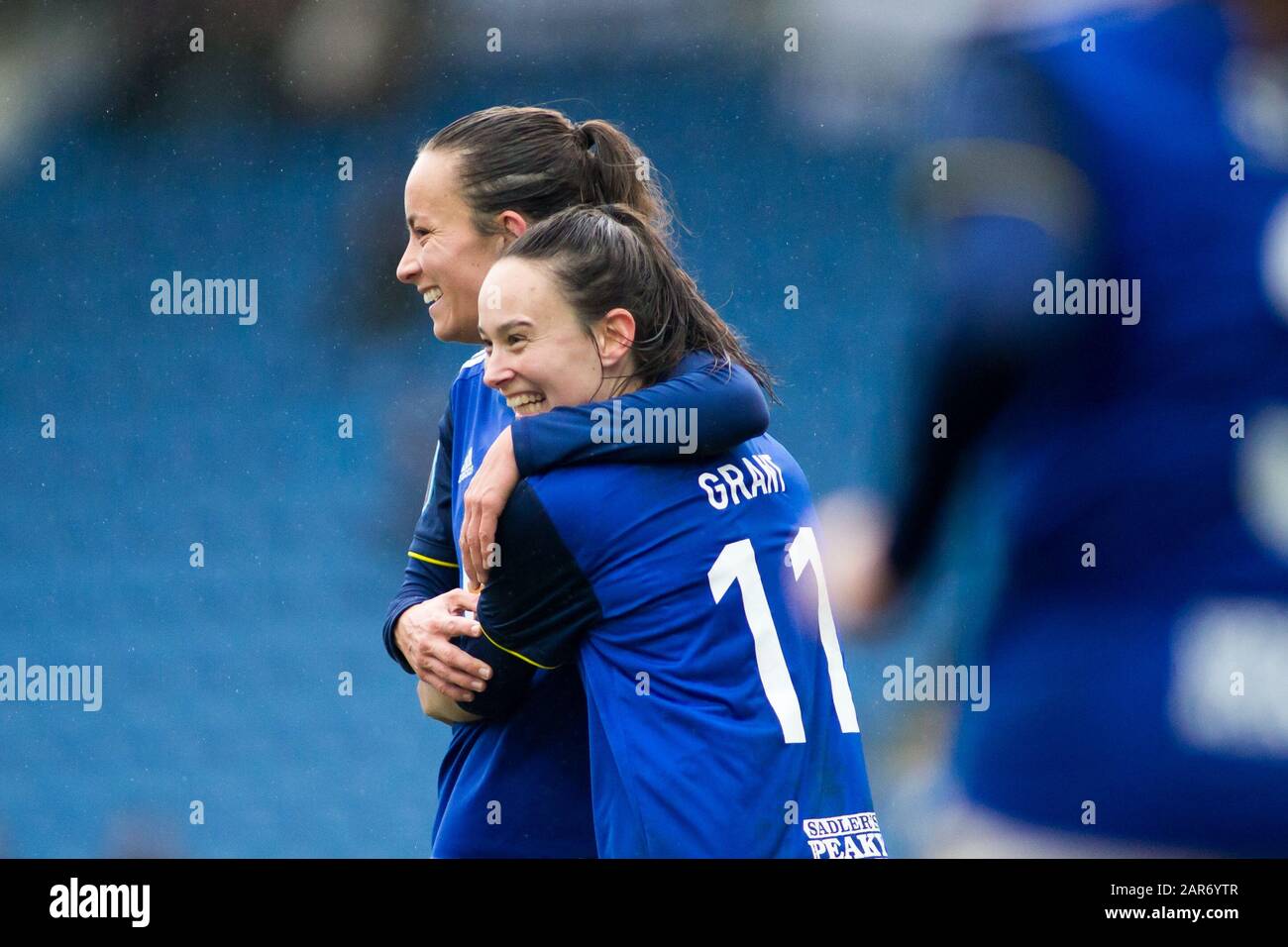 Chesterfield, Royaume-Uni. 26 janvier 2020. Coupe FA pour Femme quatrième tour : Birmingham City a battu Sheffield United 3 - 0. Lucy Staniforth célèbre après avoir marqué. Crédit: Peter Loppeman/Alay Live News Banque D'Images