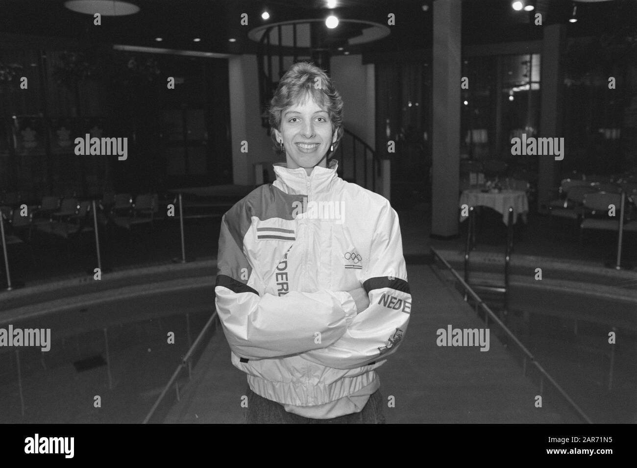 Équipe de patinage olympique présentée à Amsterdam; Christina Ataaftink Date: 28 janvier 1988 lieu: Amsterdam, Noord-Holland mots clés: Patineurs Banque D'Images
