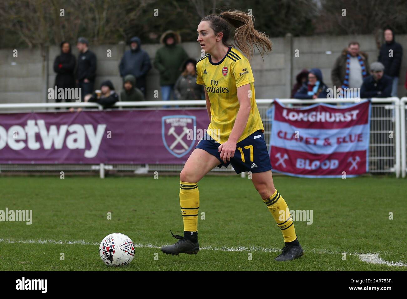 Romford, ANGLETERRE - 26 JANVIER Lisa Evans, d'Arsenal Women, lors du match de coupe de la FA féminine entre West Ham United et Arsenal au stade Rush Green, Romford, Londres, dimanche 26 janvier 2020. (Crédit: Jacques Feeney | MI News) la photographie ne peut être utilisée qu'à des fins de rédaction de journaux et/ou de magazines, licence requise à des fins commerciales crédit: Mi News & Sport /Alay Live News Banque D'Images