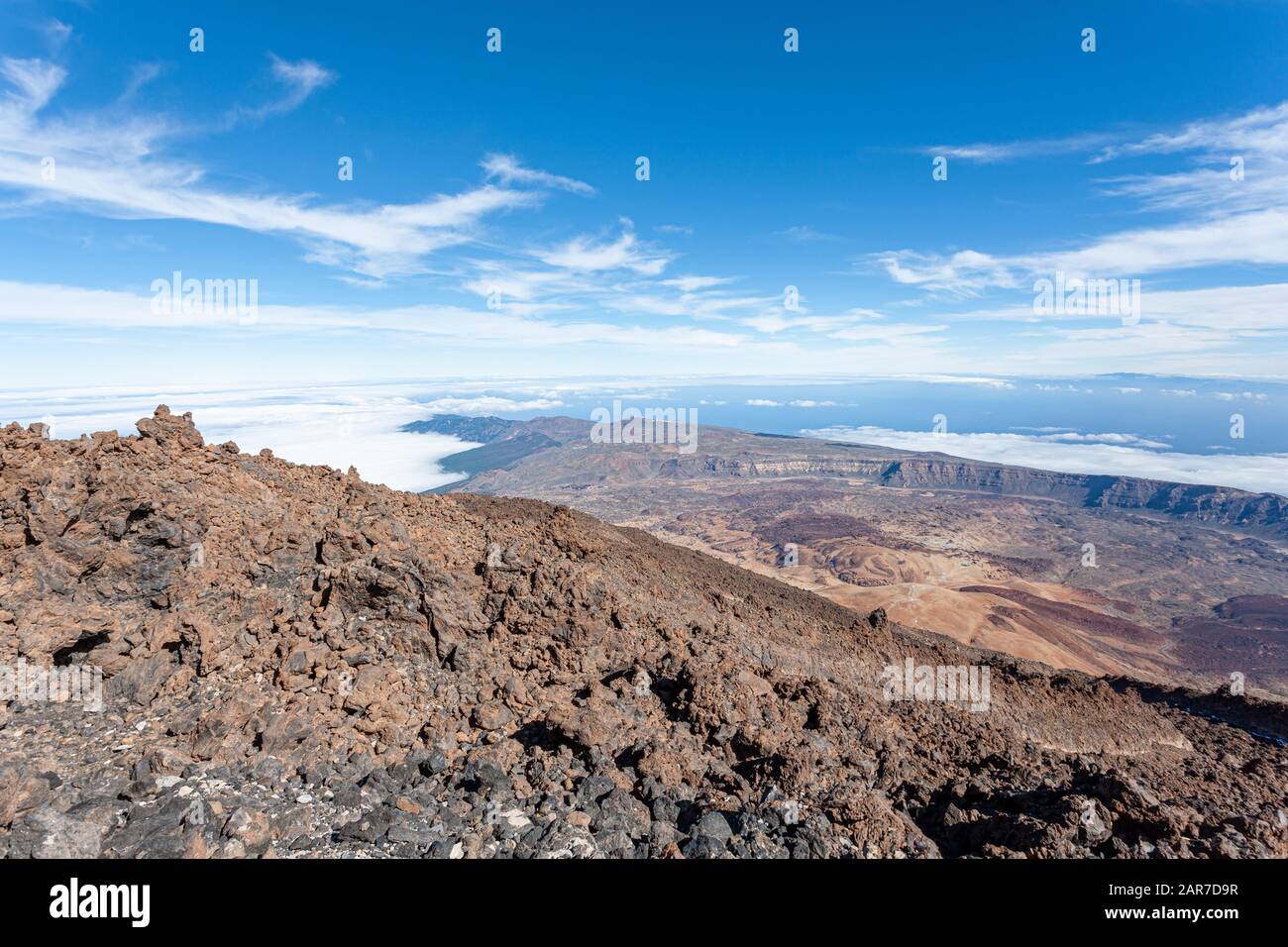 vue depuis le sommet du mont teide tenerife espagne Banque D'Images