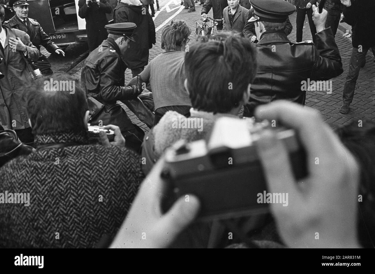 Manifestation Pro America À La Haye Date : 16 Mars 1968 Lieu : La Haye, Zuid-Holland Mots Clés : Manifestations Banque D'Images