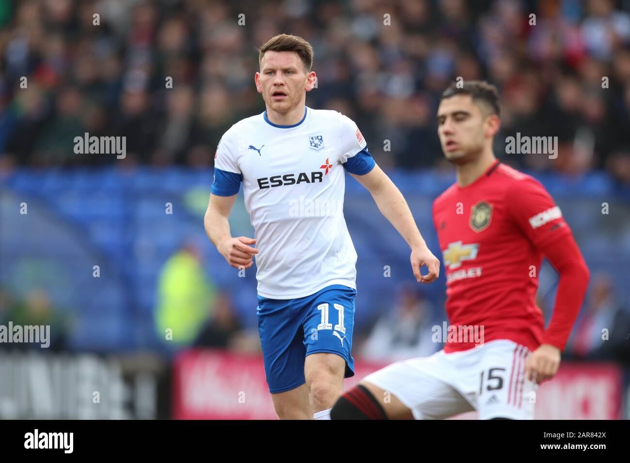 Birkenhead, Royaume-Uni. 26 janvier 2020. Connor Jennings of Tranmere Rovers lors du quatrième match de la coupe FA entre Tranmere Rovers et Manchester United au parc de Prenton le 26 janvier 2020 à Birkenhead, en Angleterre. (Photo de Richard Ault/phcimages.com) crédit : Images PHC/Alay Live News Banque D'Images