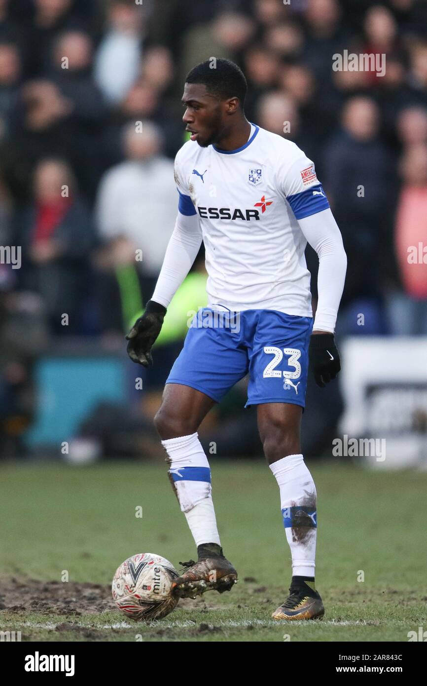 Birkenhead, Royaume-Uni. 26 janvier 2020. Corey Blackett-Taylor de Tranmere Rovers lors du quatrième match de la coupe FA entre Tranmere Rovers et Manchester United au Parc de Prenton le 26 janvier 2020 à Birkenhead, en Angleterre. (Photo de Richard Ault/phcimages.com) crédit : Images PHC/Alay Live News Banque D'Images