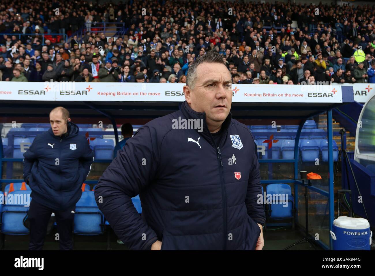 Birkenhead, Royaume-Uni. 26 janvier 2020. Micky Mellon, responsable de Tranmere Rovers lors du quatrième match de la coupe FA entre Tranmere Rovers et Manchester United au parc de Prenton le 26 janvier 2020 à Birkenhead, en Angleterre. (Photo de Richard Ault/phcimages.com) crédit : Images PHC/Alay Live News Banque D'Images