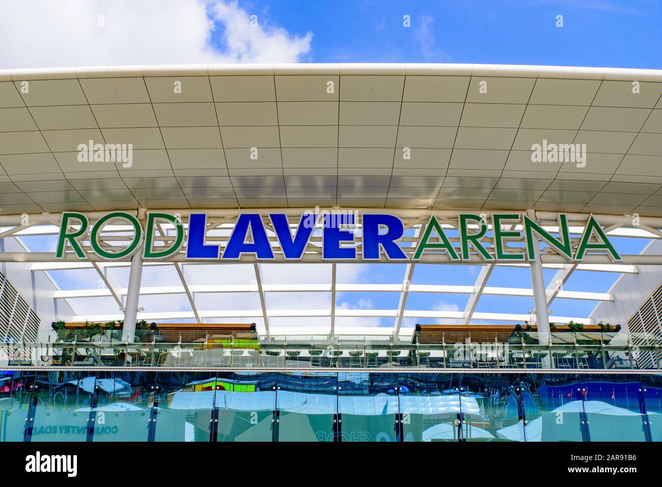Rod laver Arena pour l'Australian Open 2020, un lieu de tennis au Melbourne Park, Melbourne, Australie Banque D'Images