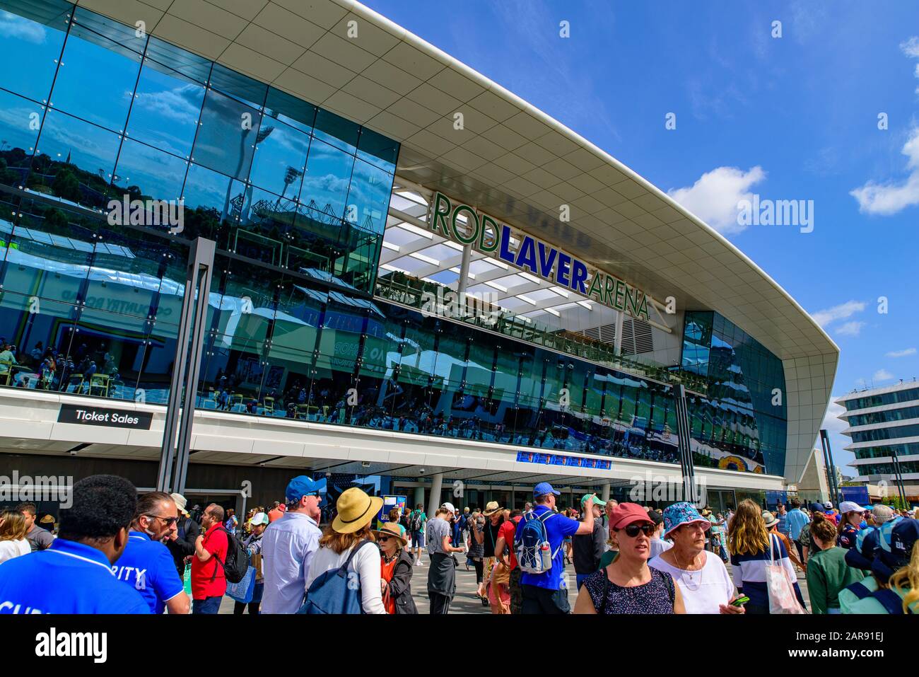 Rod laver Arena pour l'Australian Open 2020, un lieu de tennis au Melbourne Park, Melbourne, Australie Banque D'Images