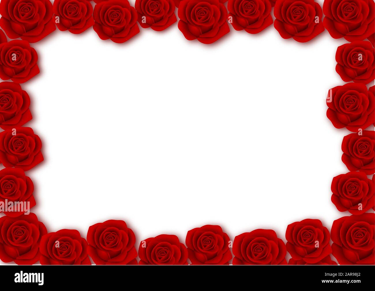 cadre de roses rouges pour la saint-valentin, fond de mariage Illustration de Vecteur