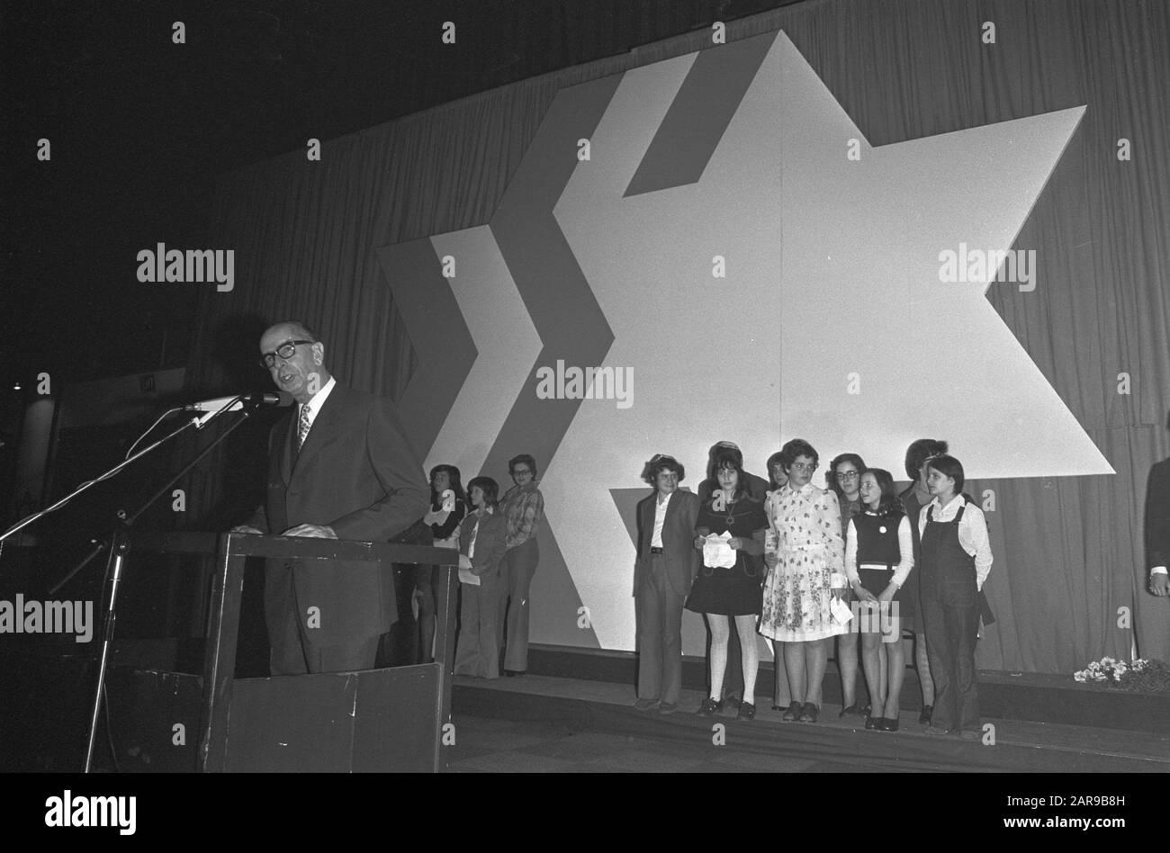 Vingt-cinq ans Israël au RAI, G. Bolle (président 25 ans Israël) au mot Date: 6 mai 1973 mots clés: Anniversaires, présidents Nom personnel: G. Bolle Nom de l'institution: RAI Banque D'Images