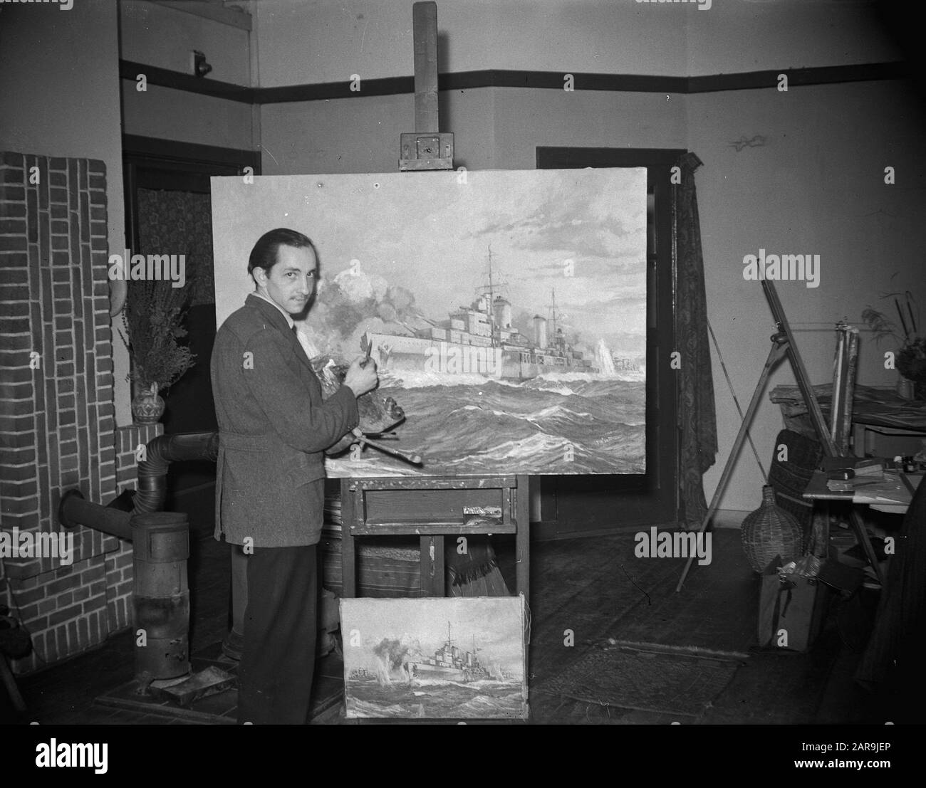 Bataille de peinture de Javazee Date : 13 janvier 1948 lieu : Javazee mots clés : scories, peintures Banque D'Images